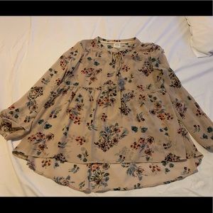 Knox Rose pink floral babydoll shirt